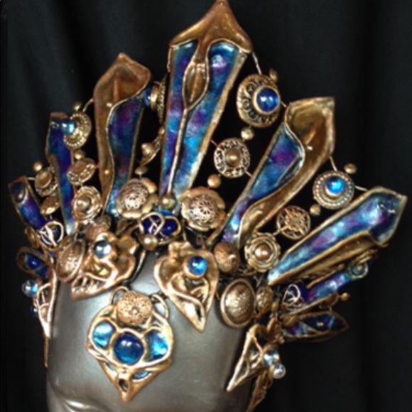 Handmade Queen of the Damned Akasha Aaliyah Crown, blue, excellent quality - Picture 1 of 5